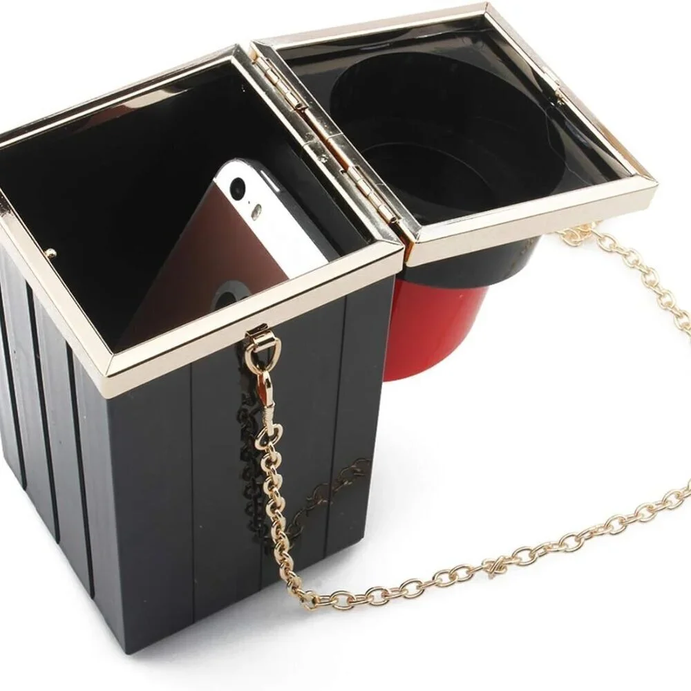 Acrylic Lipstick Purse Clutch Women's Evening Party Crossbody Bag